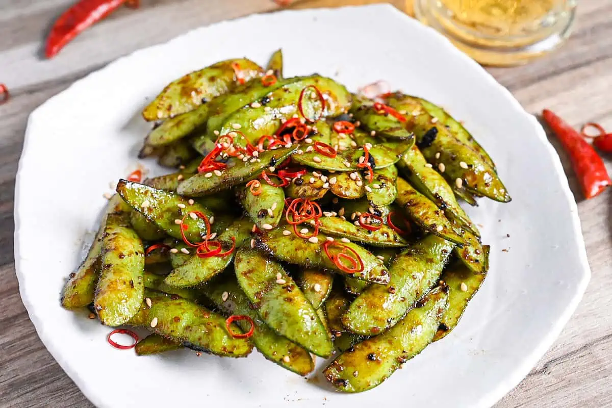 Fried Garlic Green Beans + Eggplant